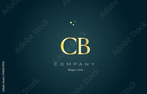 cb c b  gold golden luxury alphabet letter logo icon template