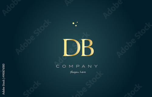 db d b gold golden luxury alphabet letter logo icon template