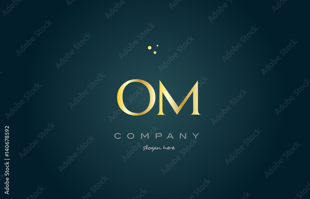 om o m gold golden luxury alphabet letter logo icon template om o m gold golden luxury alphabet letter logo icon template