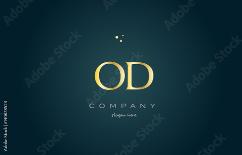 od o d gold golden luxury alphabet letter logo icon template