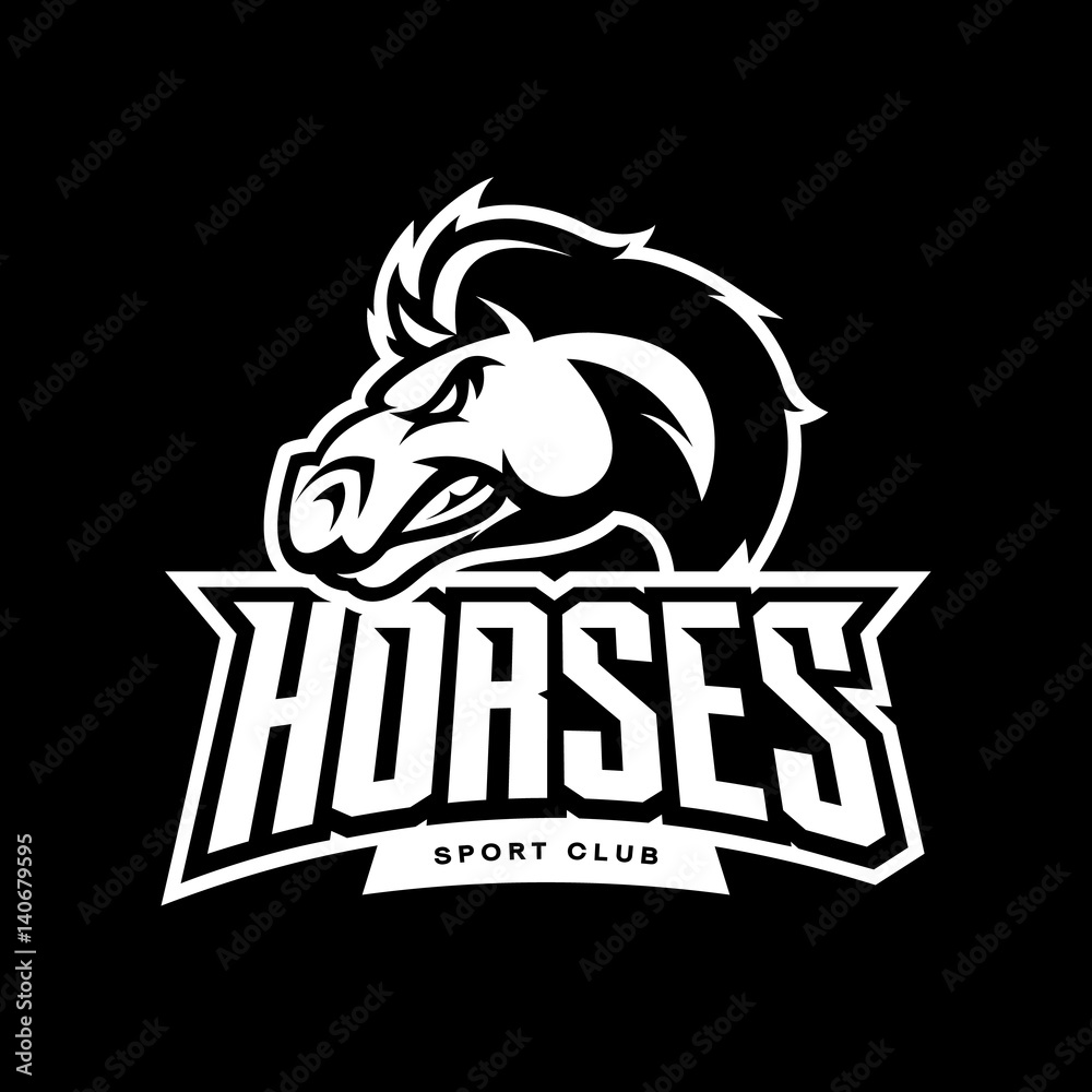 Furious horse mono sport club vector logo concept isolated on dark background. Professional team badge design.
Premium quality wild stallion animal t-shirt tee print illustration. Furious horse mono sport club vector logo concept isolated on dark background. Professional team badge design.
Premium quality wild stallion animal t-shirt tee print illustration.