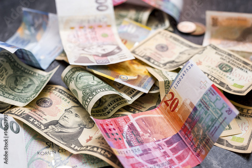 Money (American Dollars, Swiss Franc, Czech Crown)