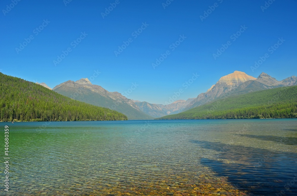 Bowman Lake in Glacier National Park, Montana, USA