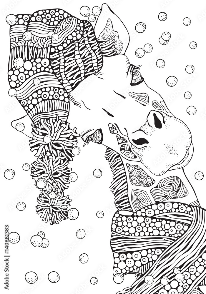 Fototapeta premium Coloring Book page for Adult and children.