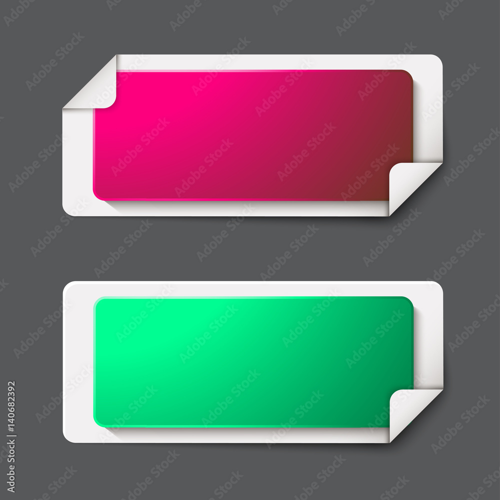 Vector modern banners set on gray background. Vector modern banners set on gray background.