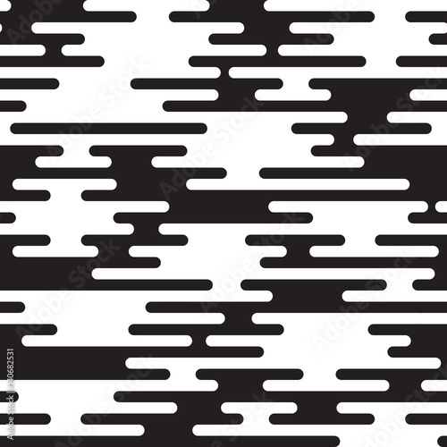 Abstract dynamic black and white seamless vector pattern