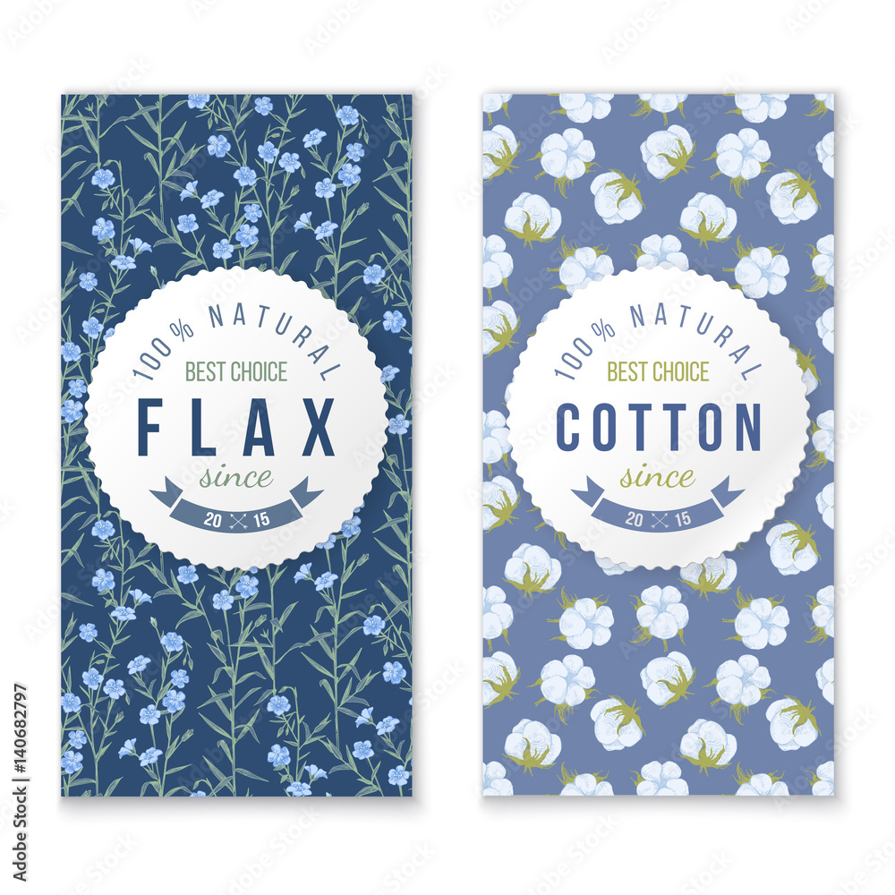 flax and cotton vertical banners