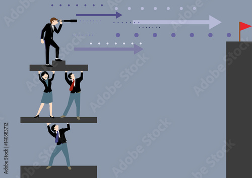 Business concept Illustration of teamwork together to look for success or new oportunity photo
