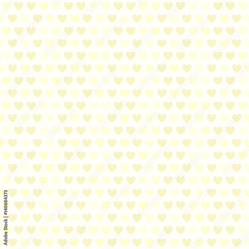 Yellow heart pattern. Seamless vector