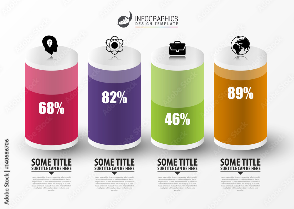 Infographic design template. Columns and percents. Vector Infographic design template. Columns and percents. Vector