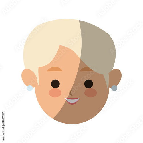 woman face cartoon icon over white background. colorful design. vector illustration