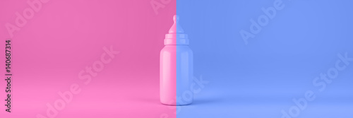 Baby bottle isolated, education and growth concepts. Original 3d rendering