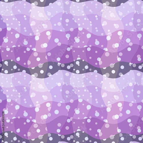 Polka dot wave seamless pattern in violet tones.
