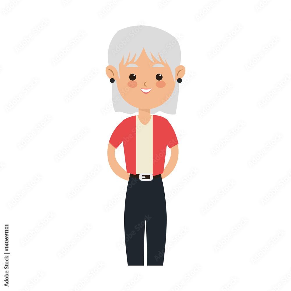 old woman cartoon icon over white background. colorful design. vector illustration old woman cartoon icon over white background. colorful design. vector illustration