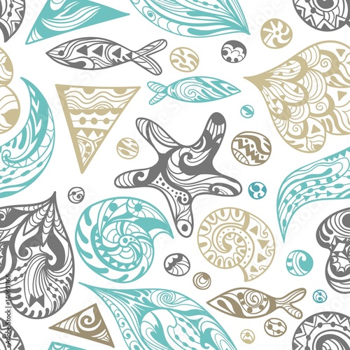 Vector Ornamental Sea Pattern © Kisika