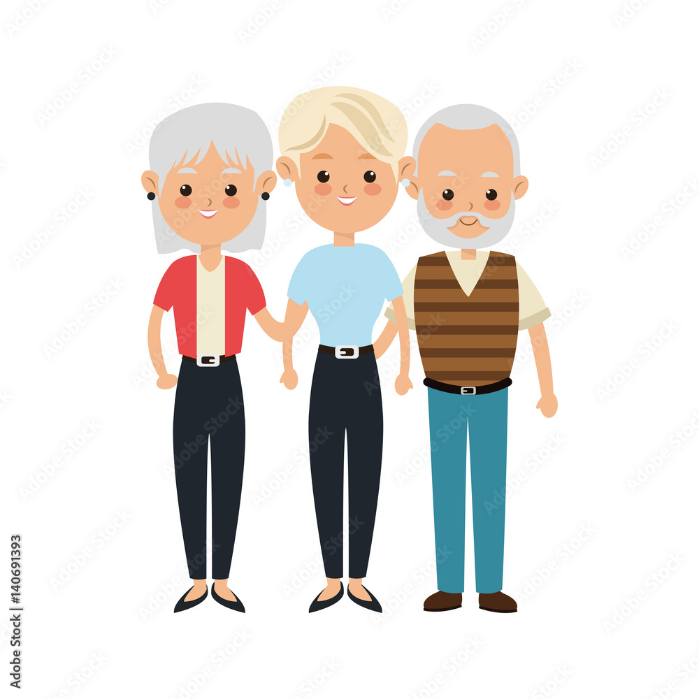 group of people cartoon icon over white background. colorful design. vector illustration