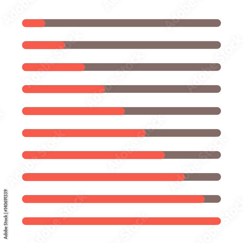 Progress bar set. Loading status bar vector web indicator. Process download step by step.