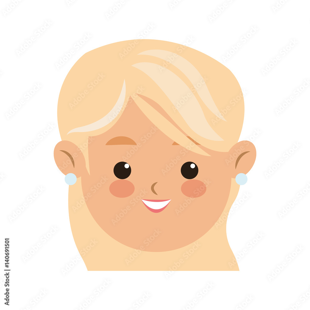 woman face cartoon icon over white background. colorful design. vector illustration
