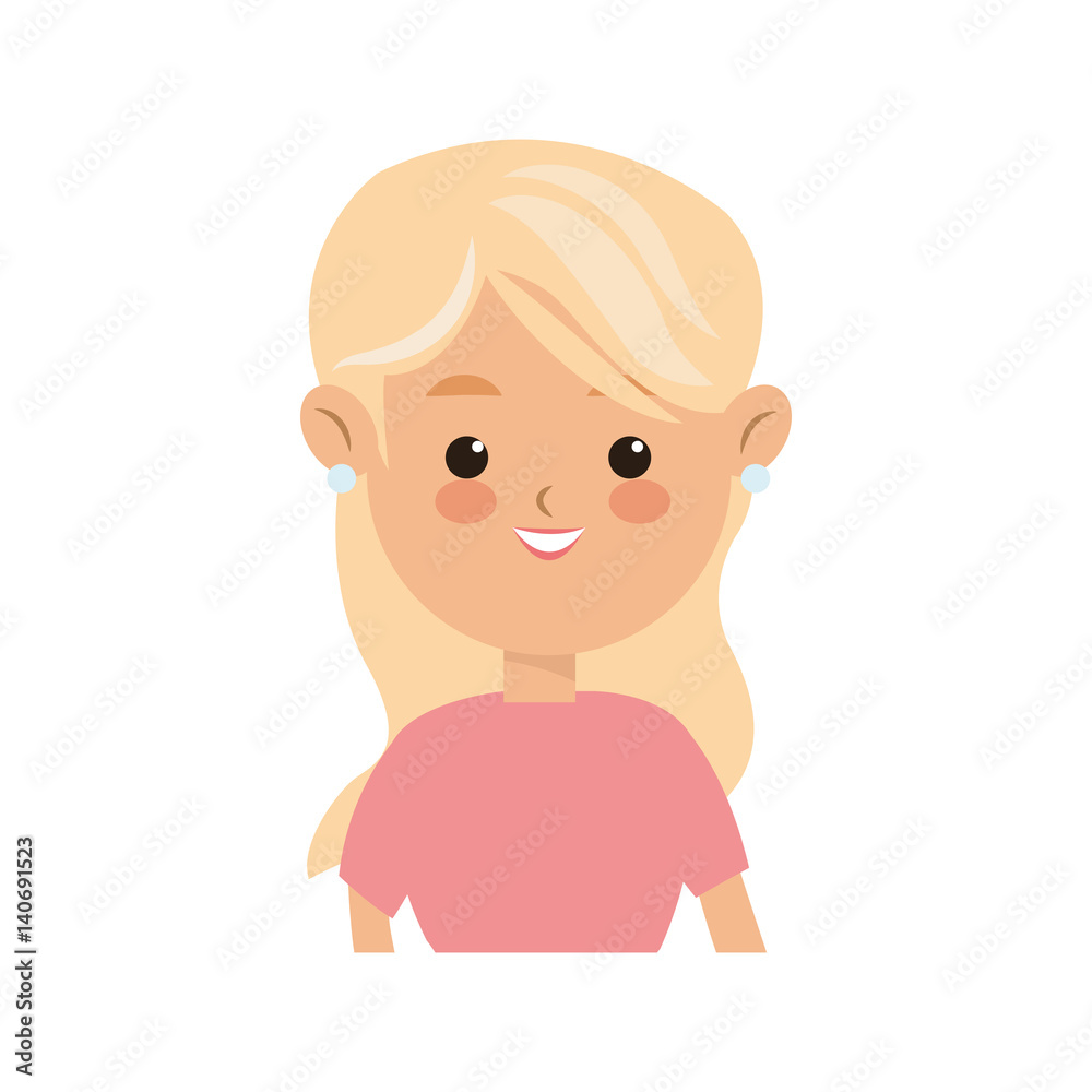 young woman cartoon icon over white background. colorful design. vector illustration