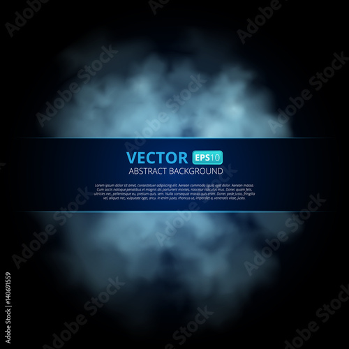 Blue color fog or smoke isolated on transparent background. Vector illustration for your design.