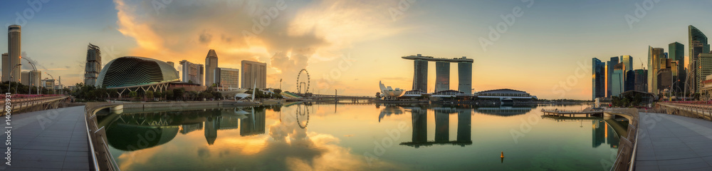 Obraz premium Singapore Skyline and view of Marina Bay