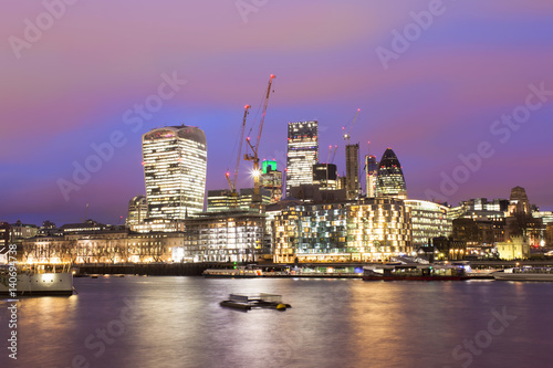London city center  United Kingdom. Night scene with long exposure