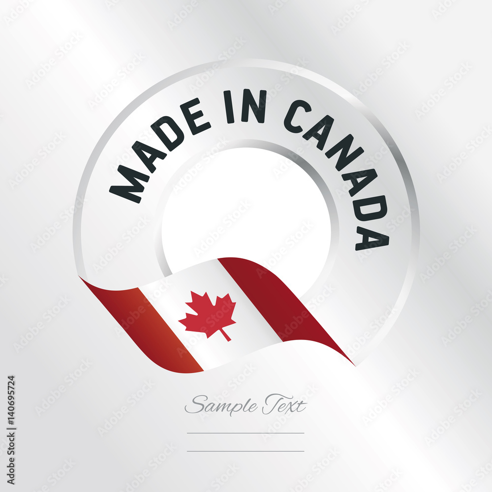 Made in Canada transparent logo icon silver background