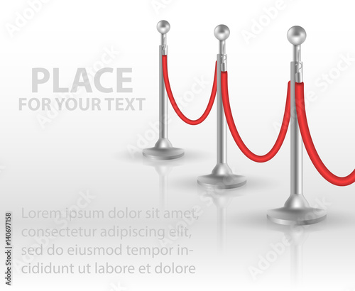 Stand rope barriers open. vector illustration