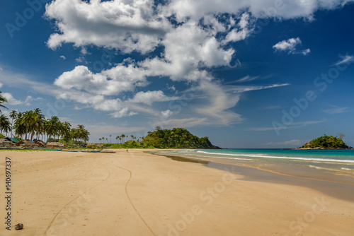 Scenic view of Nacpan Beach in El Nido, Palawan, Philippines