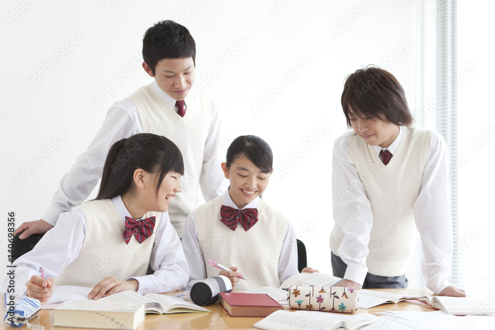 Four Students Studying Four Students Studying