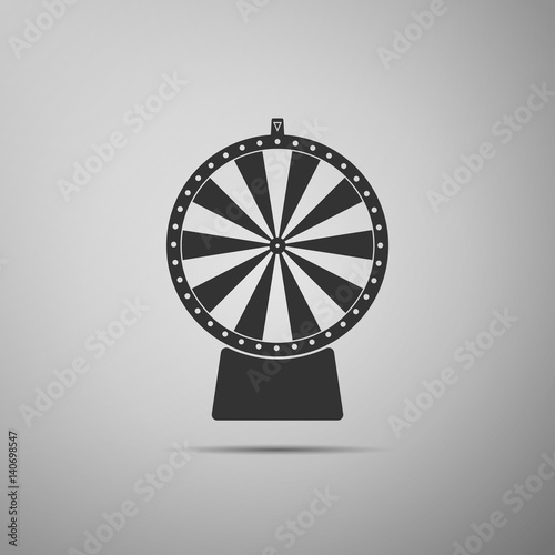 Lucky wheel flat icon on grey background. Vector Illustration
