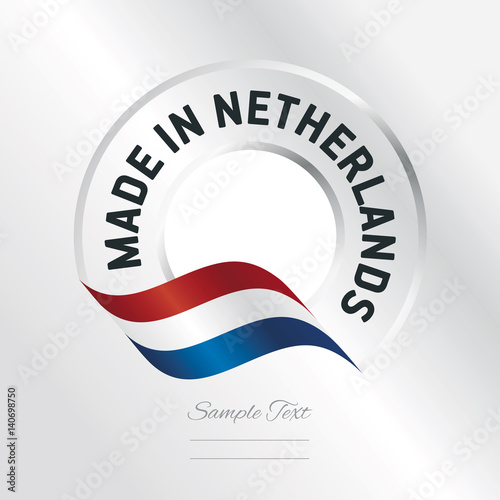 Made in Netherlands transparent logo icon silver background
