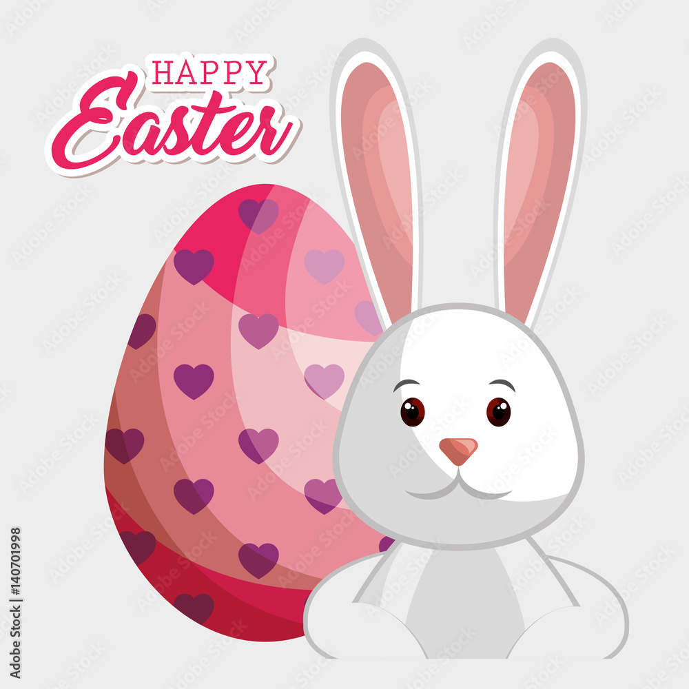 cute rabbit happy easter vector illustration design cute rabbit happy easter vector illustration design