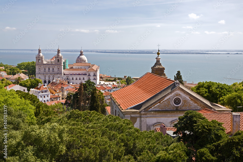 View over river and port of Lisbon, Portugal