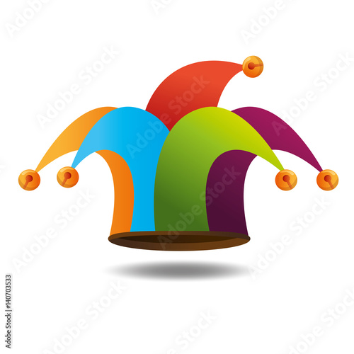 harlequin hat funny icon vector illustration design