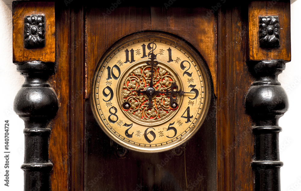 Antico orologio a pendolo - primo piano del quadrante Stock Photo | Adobe  Stock