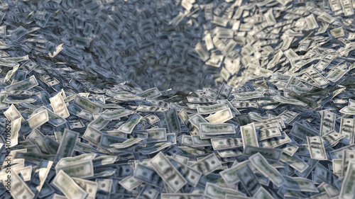 Fényképezés Money flows into a funnel