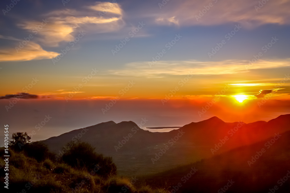 Stunning sunrise in Lombok