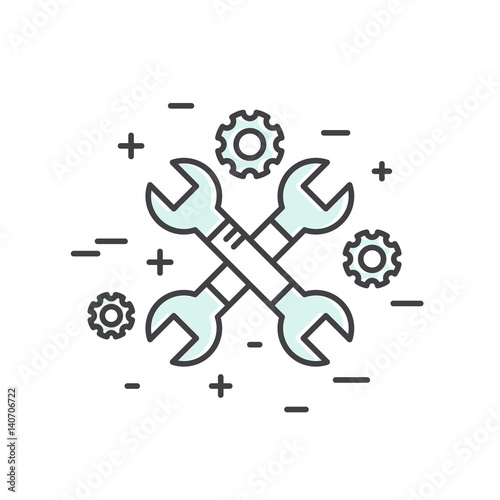 Vector Icon Style Illustration Logo Set  of Web, Mobile and App Development tools and process, Isolated Concept