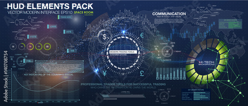 Set graphs and charts. Statistic and data, information infographic. HUD background outer space. infographic elements.