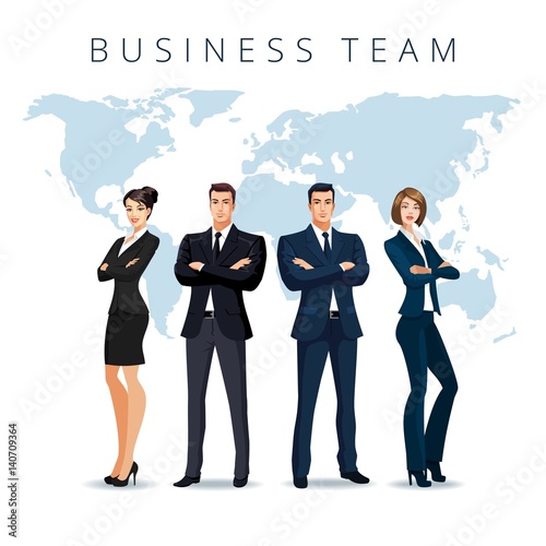 Businessmen and businesswomen together