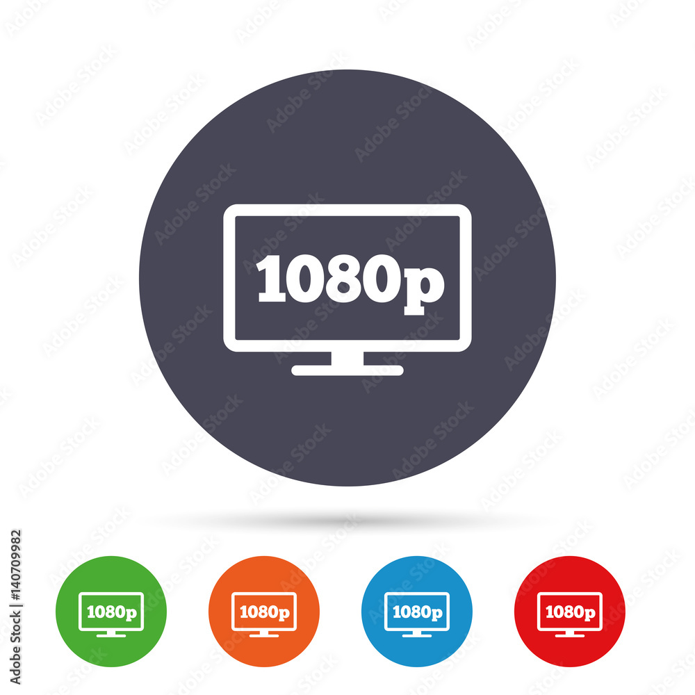 Full hd widescreen tv. 1080p symbol. Full hd widescreen tv. 1080p symbol.