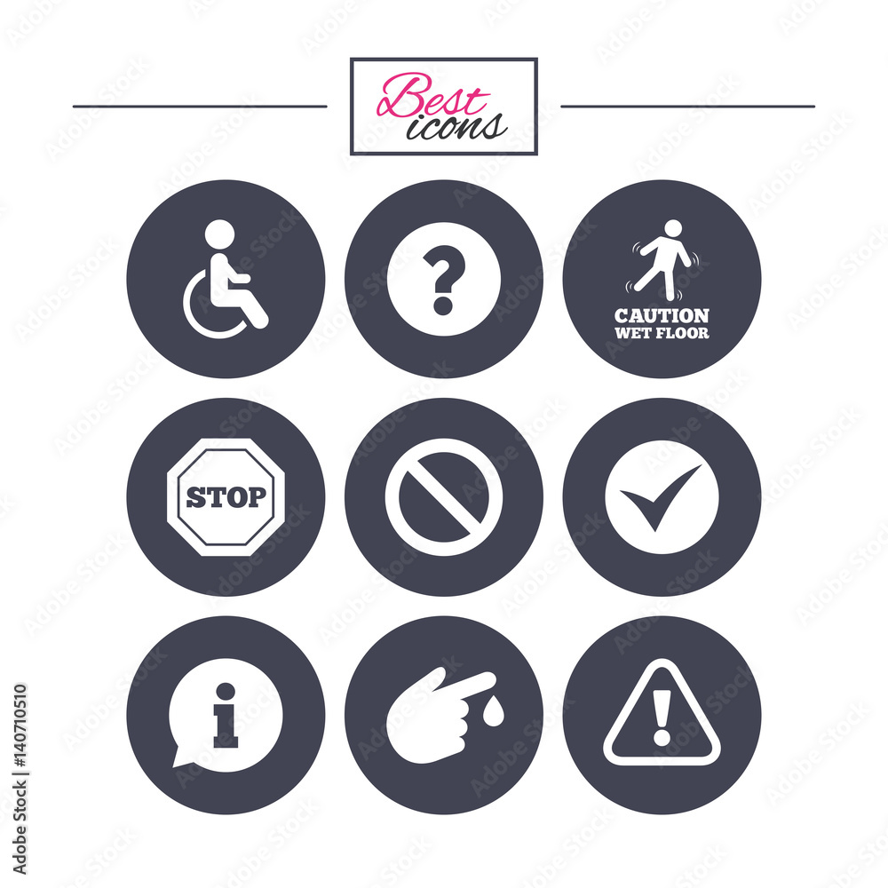 Attention caution icons. Information signs. Attention caution icons. Information signs.