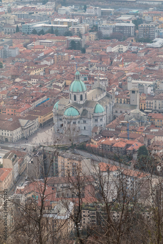 Aerial view on the Duomo of Como