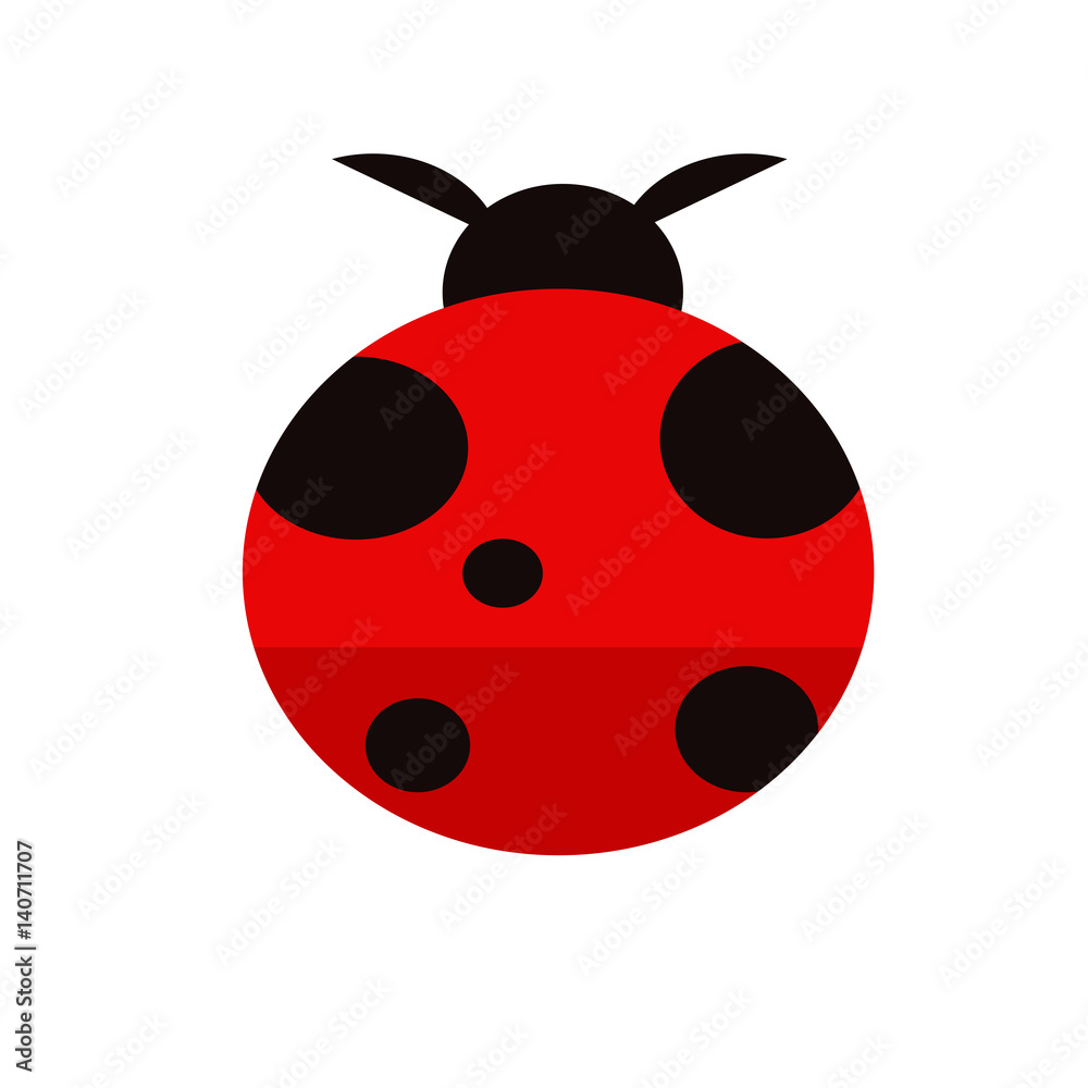 Ladybug flat icon. Isolated vector on white background. Ladybug flat icon. Isolated vector on white background.