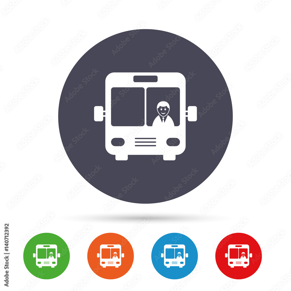 Bus sign icon. Public transport symbol. Bus sign icon. Public transport symbol.