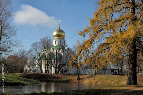 PUSHKIN, RUSSIA View of the Orthodox Fedorovskiy Cathedral (1909 - 1912 architect Vladimir Pokrovsky) used to be a home church of the Imperial Family photo