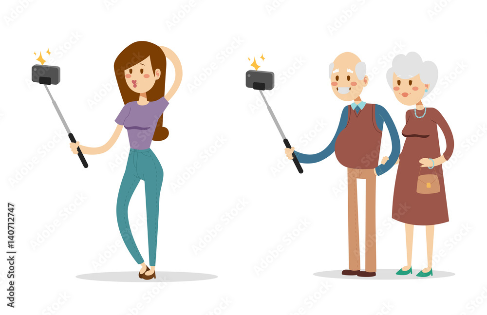 Selfie people isolated vector illustration character photo lifestyle set hipster smart flat camera smartphone person picture Selfie people isolated vector illustration character photo lifestyle set hipster smart flat camera smartphone person picture