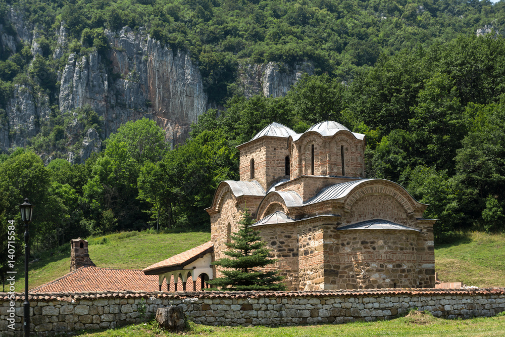 Amazing view of medieval Poganovo Monastery of St. John the Theologian, Serbia Amazing view of medieval Poganovo Monastery of St. John the Theologian, Serbia