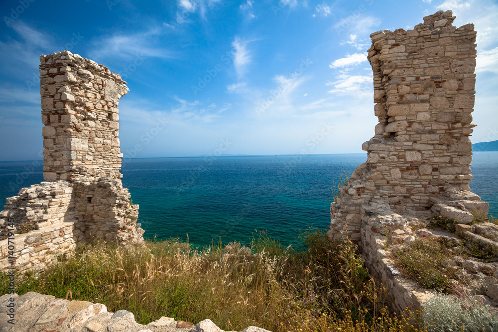 Ruins of brick gateway to the sea